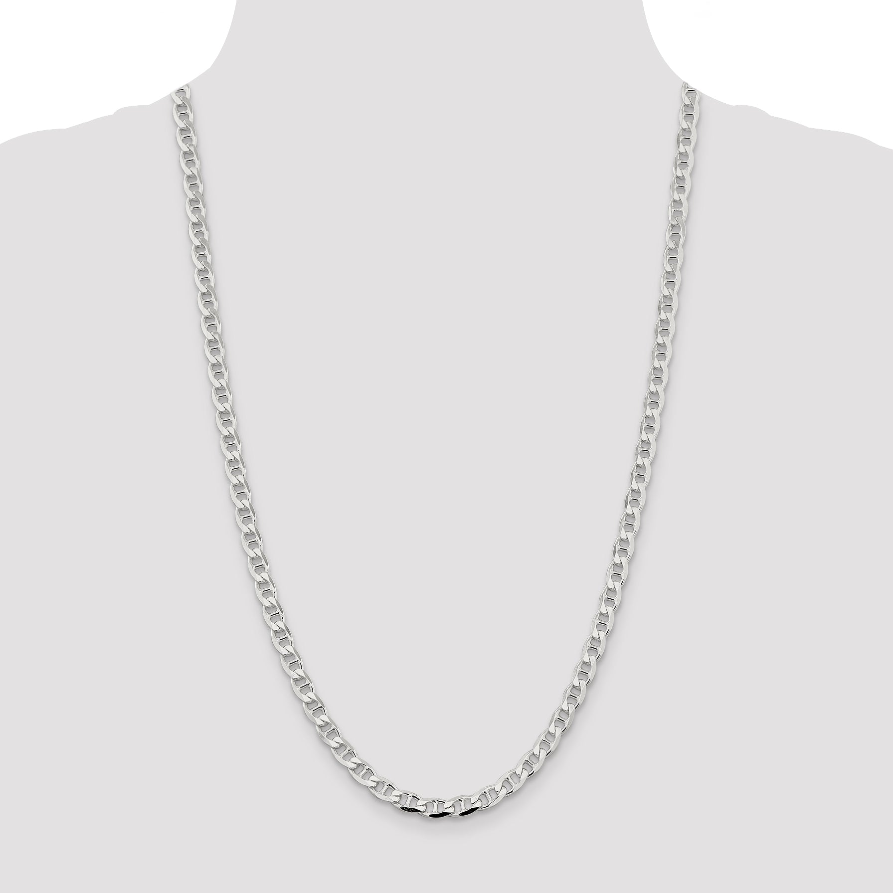 Sterling Silver 5.7mm D/C Flat Anchor Curb Chain