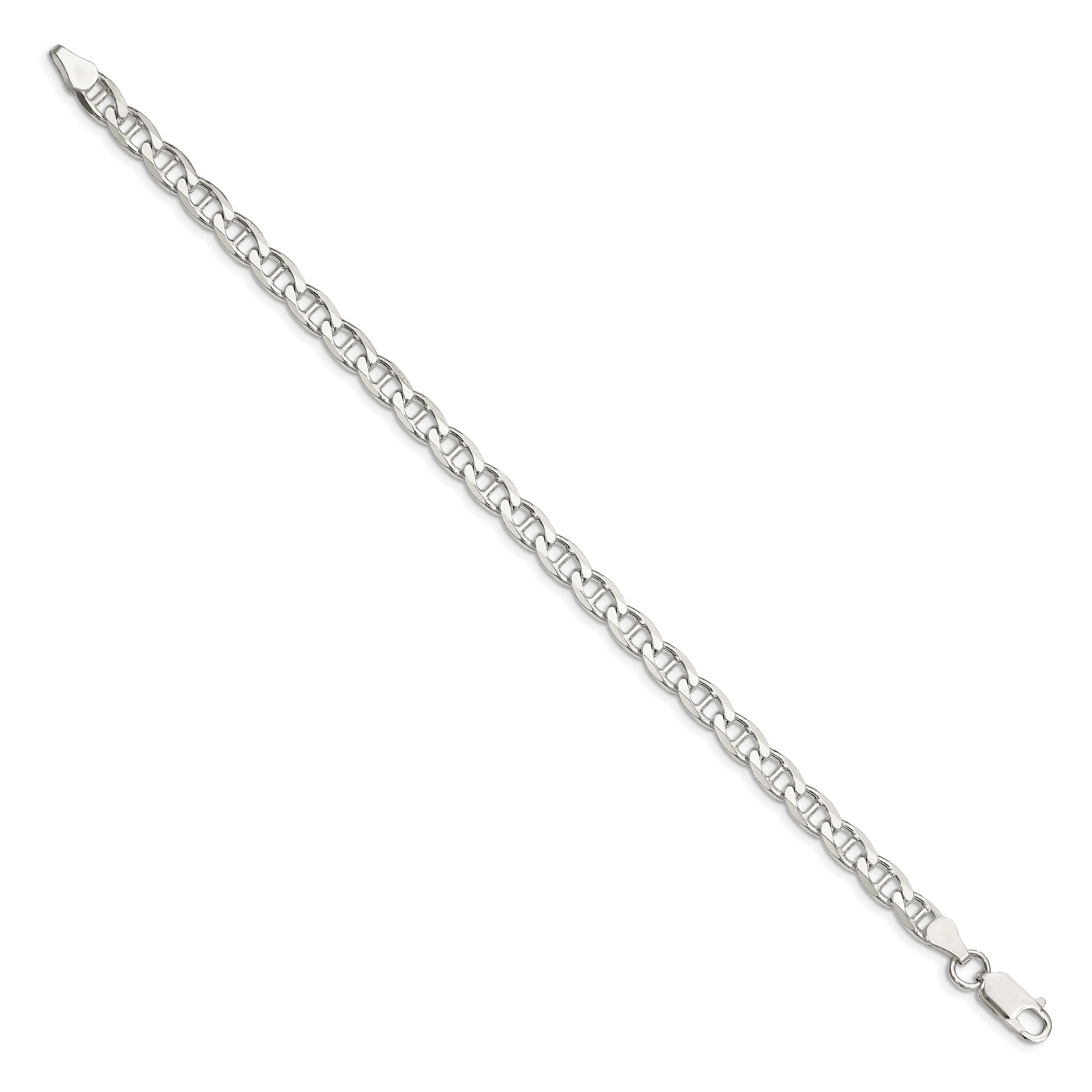 Diamond-Cut Anchor Curb Chain in Sterling Silver, 5.7mm Secondary image