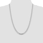 Sterling Silver Rhodium-plated 5.7mm D/C Flat Anchor Curb Chain