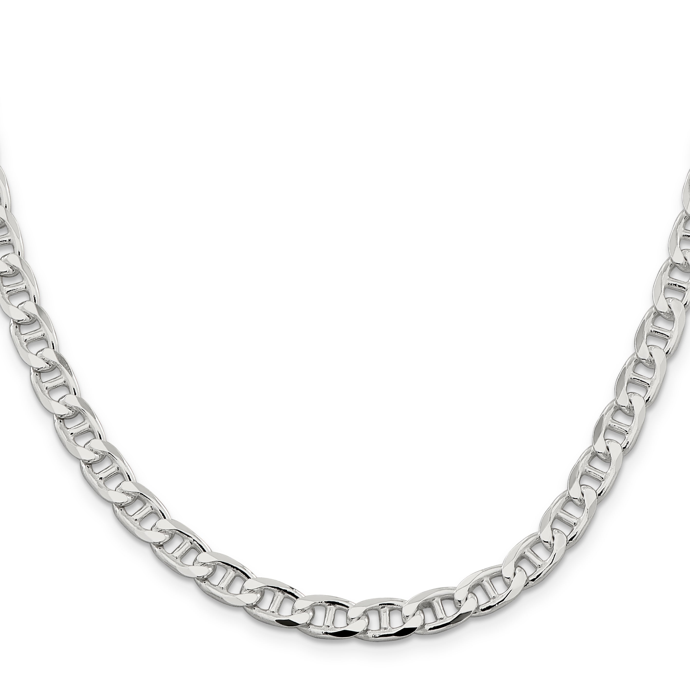 Sterling Silver 6.5mm D/C Flat Anchor Curb Chain