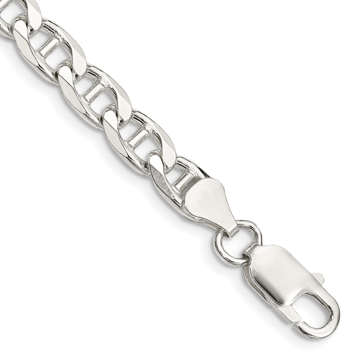 Sterling Silver 6.5mm D/C Flat Anchor Curb Chain
