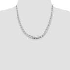 Sterling Silver Rhodium-plated 6.5mm D/C Flat Anchor Curb Chain