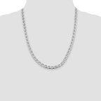 Sterling Silver Rhodium-plated 6.5mm D/C Flat Anchor Curb Chain