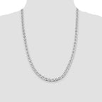 Sterling Silver Rhodium-plated 6.5mm D/C Flat Anchor Curb Chain
