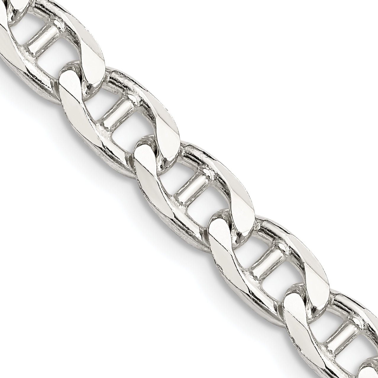 Sterling Silver 6.5mm D/C Flat Anchor Curb Chain