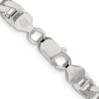Sterling Silver 7.4mm D/C Flat Anchor Curb Chain