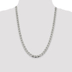 Sterling Silver 7.4mm D/C Flat Anchor Curb Chain