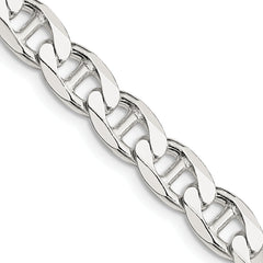 Sterling Silver 7.4mm D/C Flat Anchor Curb Chain