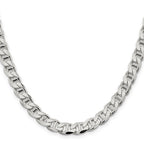 Sterling Silver 8.25mm D/C Flat Anchor Curb Chain