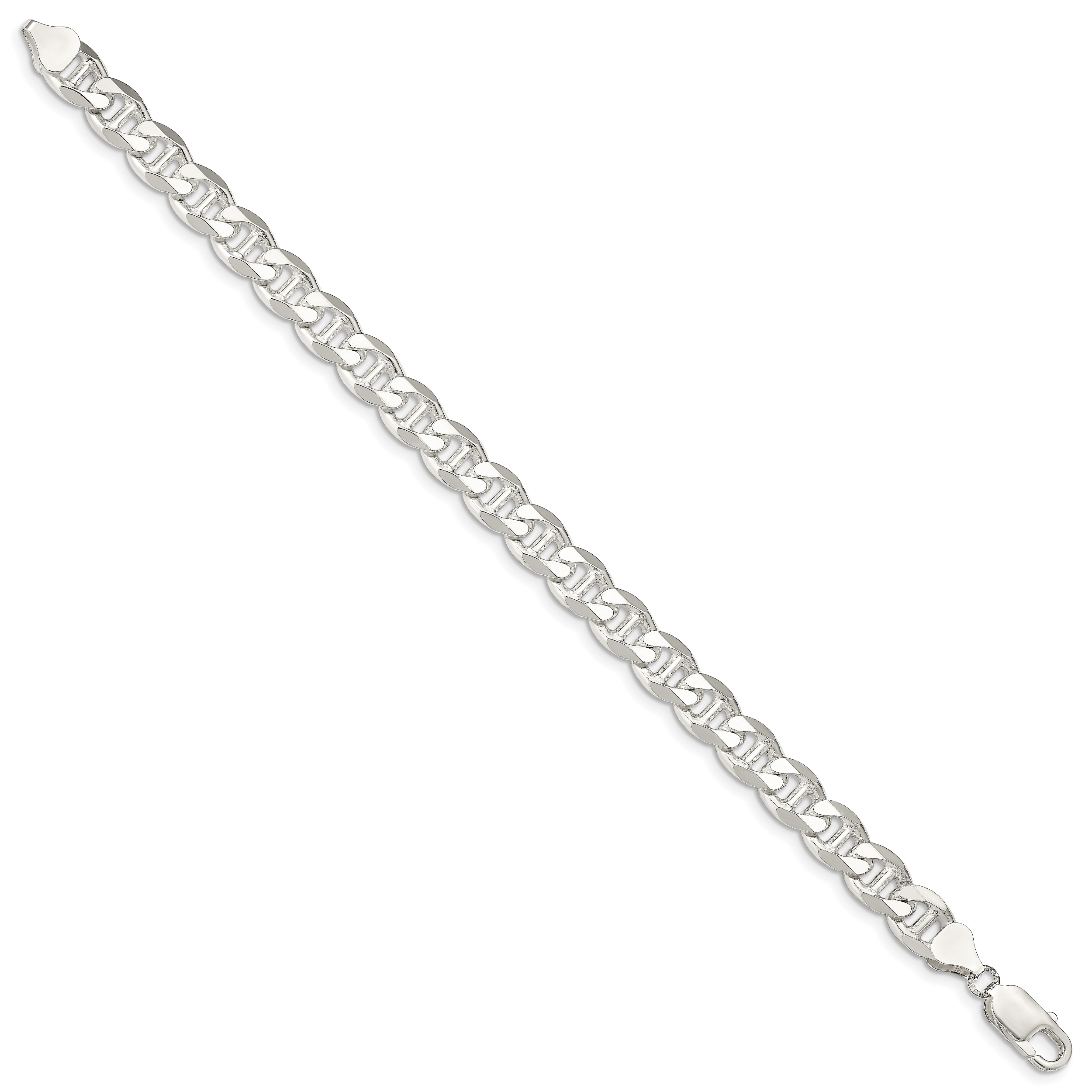 Sterling Silver 8.25mm D/C Flat Anchor Curb Chain Secondary image