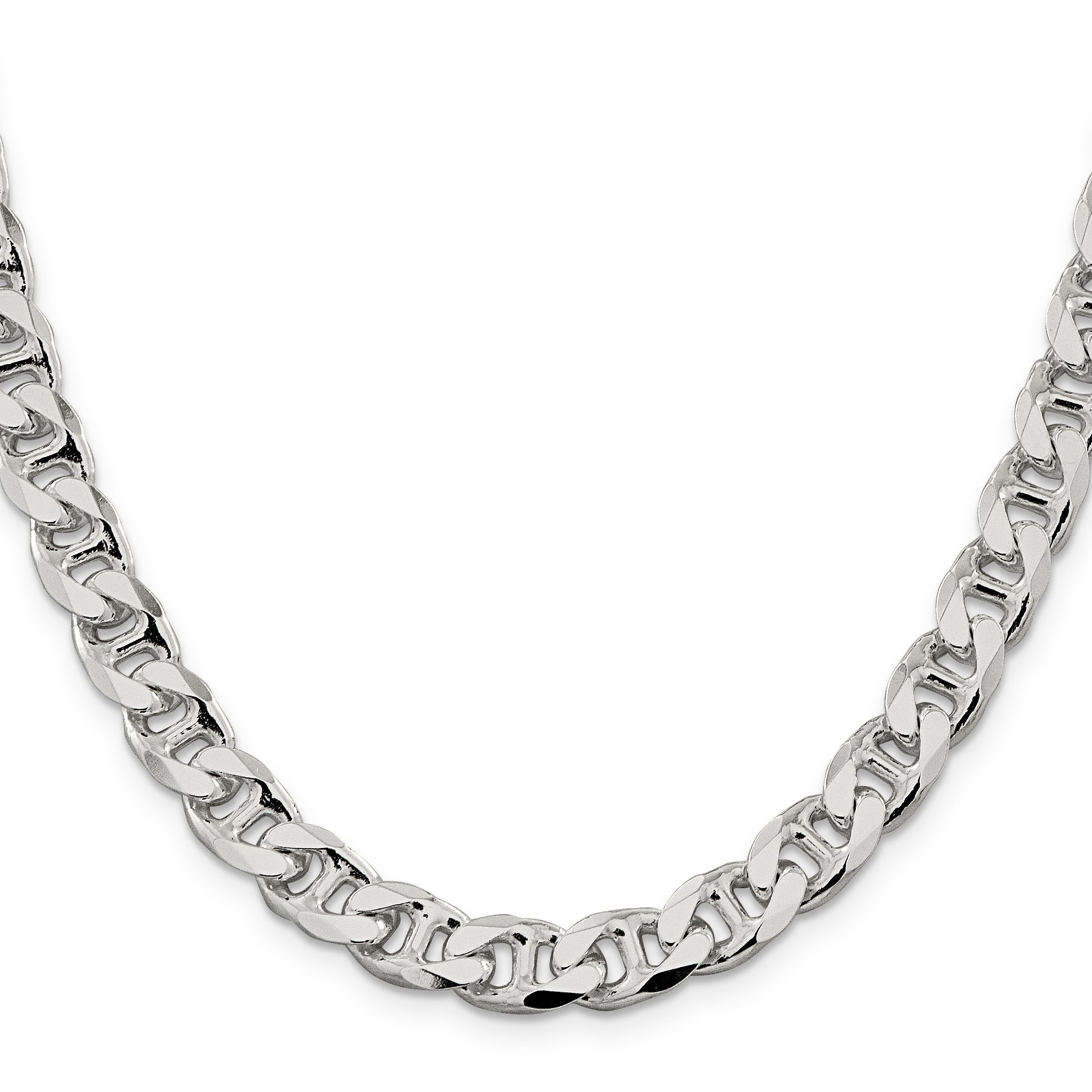 Sterling Silver 9mm D/C Flat Anchor Curb Chain