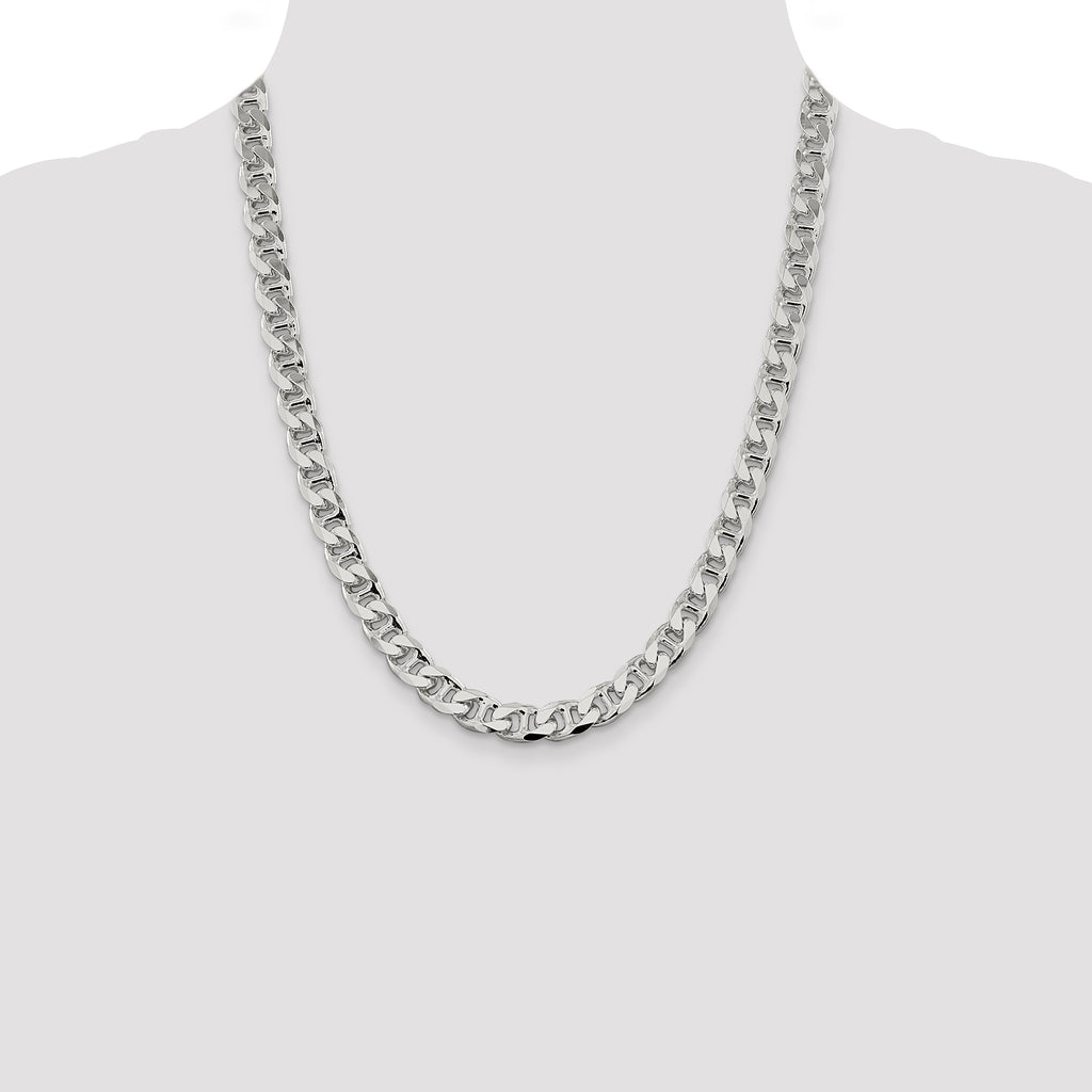 Sterling Silver 9mm D/C Flat Anchor Curb Chain