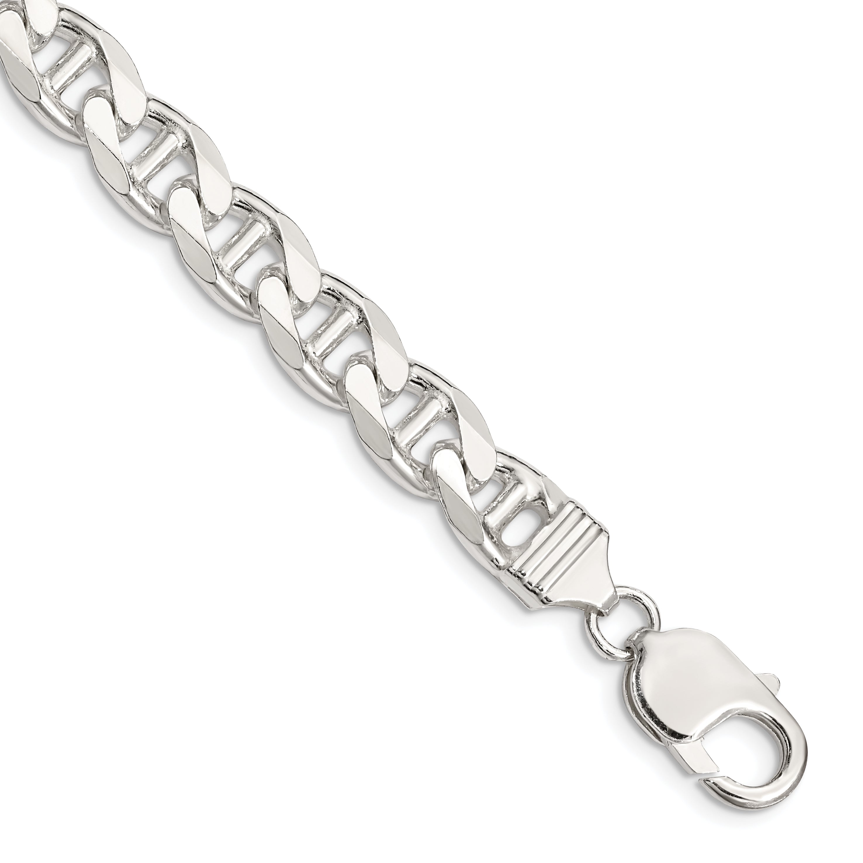 Sterling Silver 9mm D/C Flat Anchor Curb Chain Main image