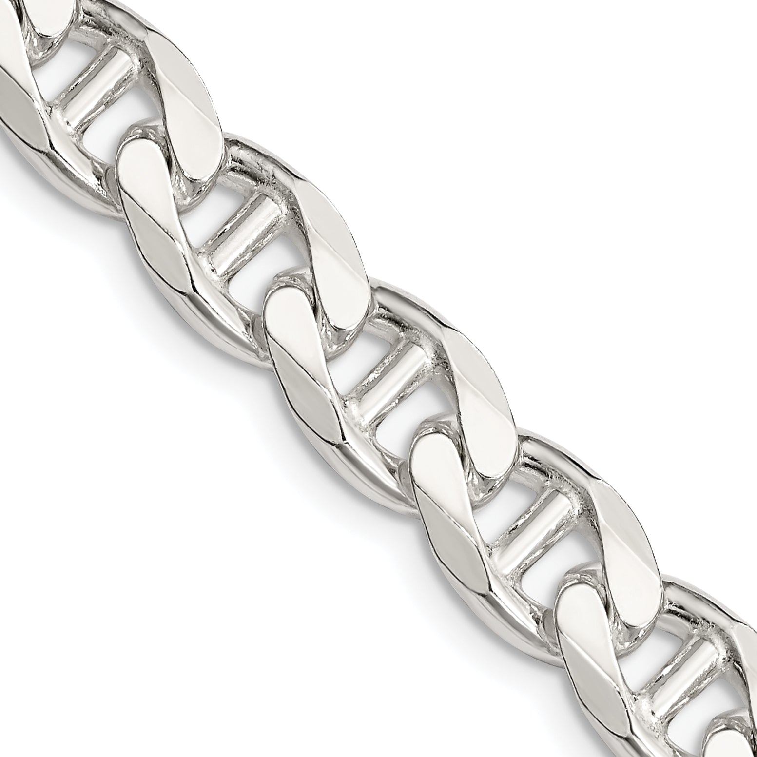 Sterling Silver 9mm D/C Flat Anchor Curb Chain