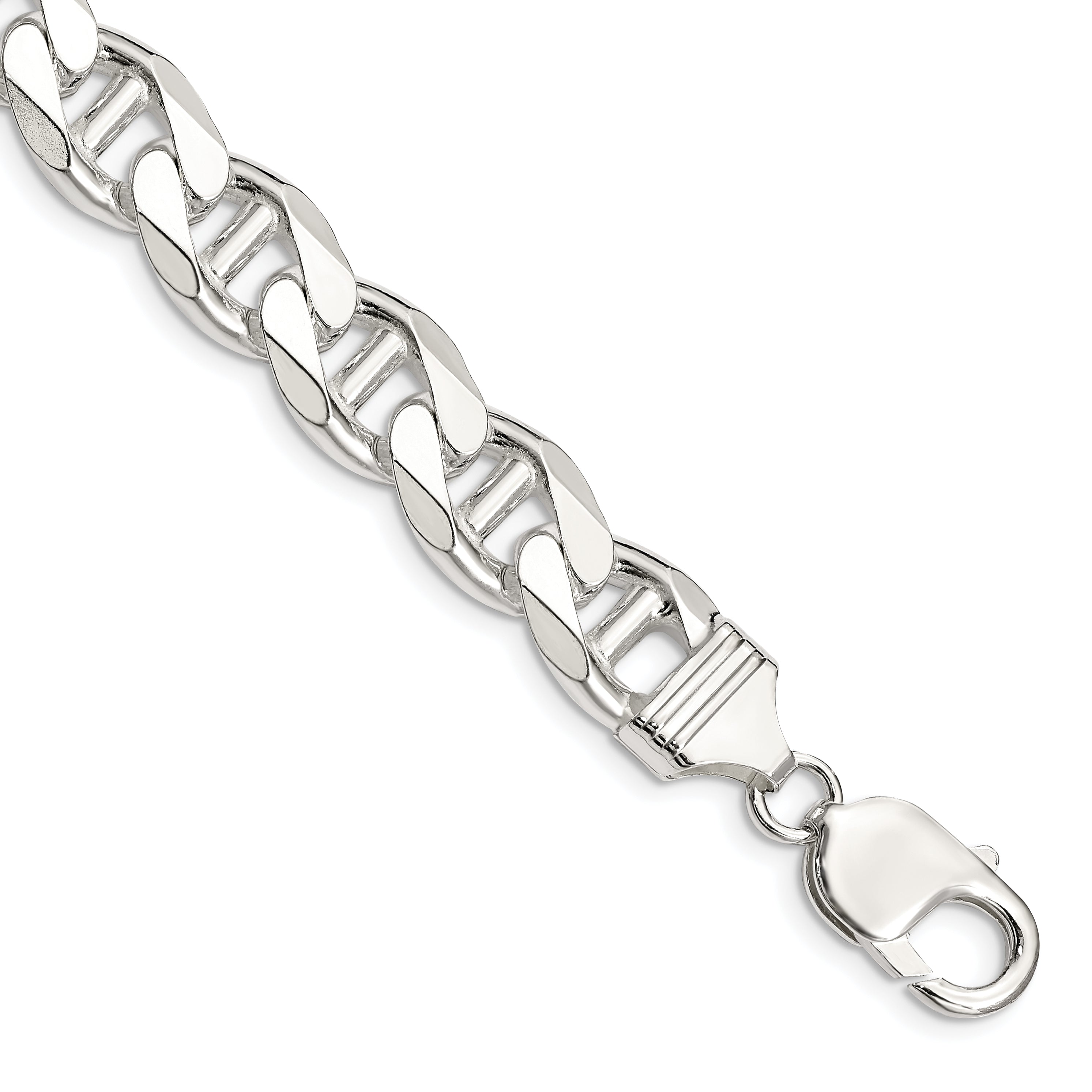 Sterling Silver 10.8mm D/C Flat Anchor Curb Chain Main image