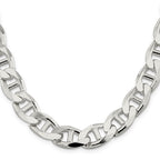 Sterling Silver 13.5mm D/C Flat Anchor Curb Chain