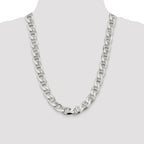 Sterling Silver 13.5mm D/C Flat Anchor Curb Chain