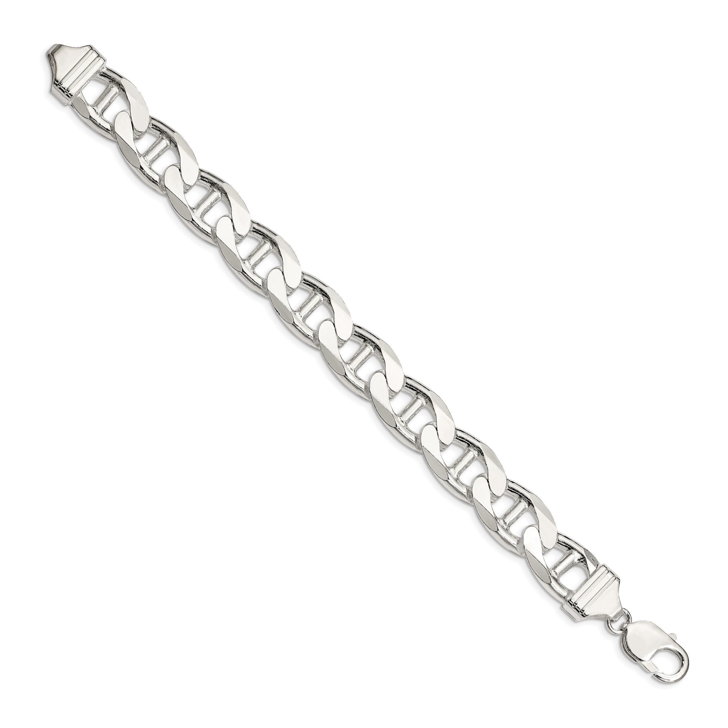Sterling Silver 13.5mm D/C Flat Anchor Curb Chain Secondary image