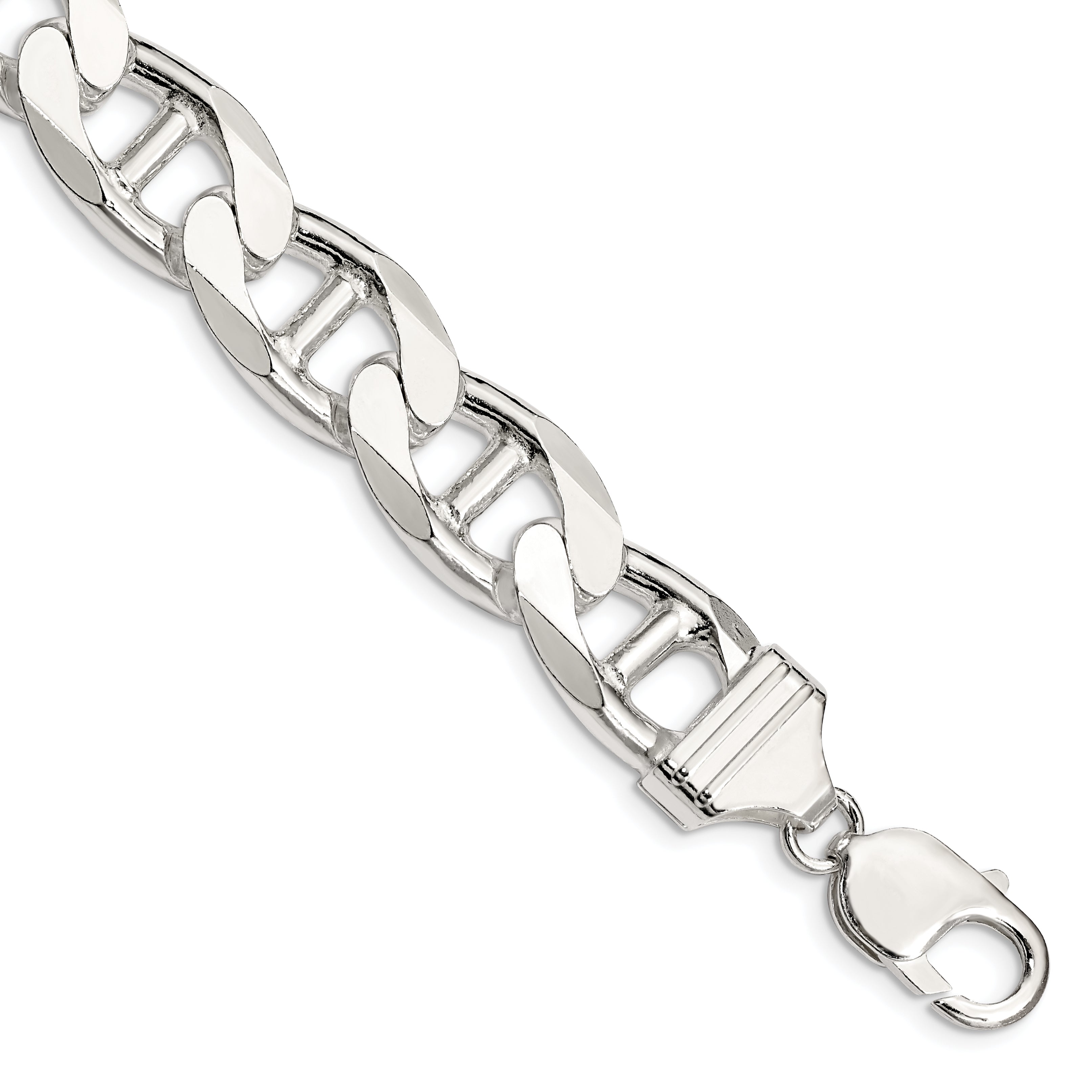 Sterling Silver 13.5mm D/C Flat Anchor Curb Chain Main image