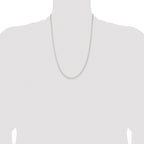 Sterling Silver Rhodium-plated 2.3mm Beveled Curb Chain