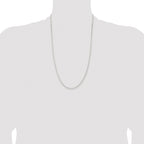 Sterling Silver Rhodium-plated 2.3mm Beveled Curb Chain