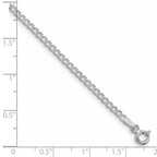 Sterling Silver Rhodium-plated 2.3mm Beveled Curb Chain