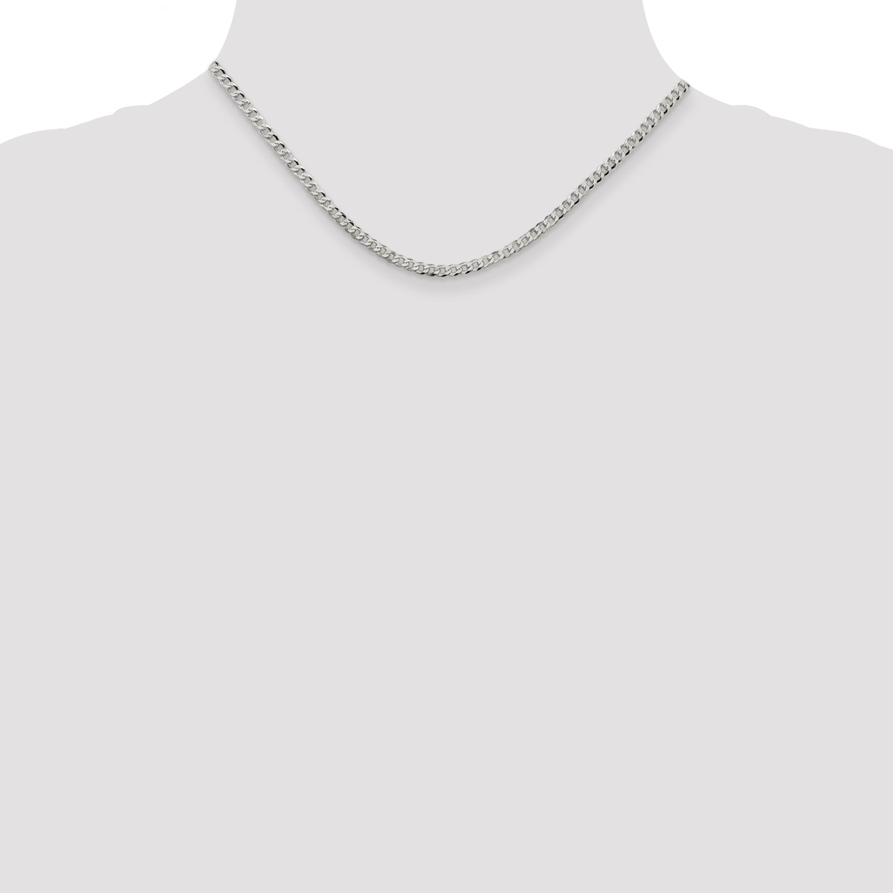 Sterling Silver Curb Chain Necklace 3.2mm