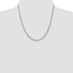 Sterling Silver Rhodium-plated 3.2mm Beveled Curb Chain