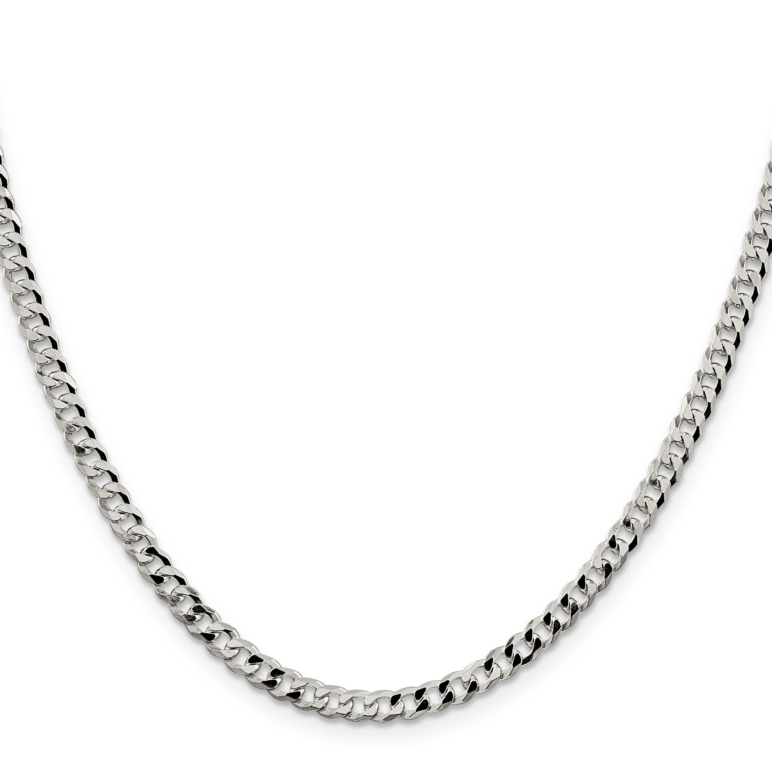 Sterling Silver Curb Chain Necklace 4mm