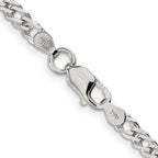 Sterling Silver 4mm Beveled Curb Chain