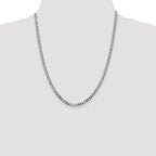 Sterling Silver 4mm Beveled Curb Chain