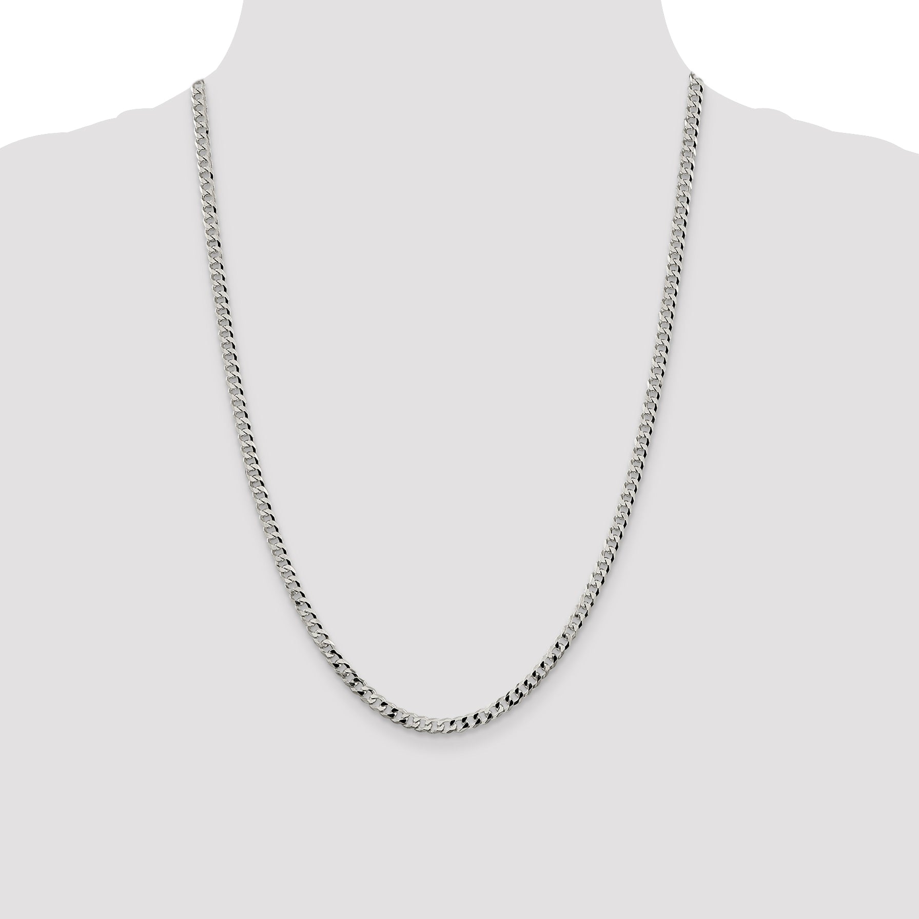 Sterling Silver Curb Chain Necklace 4mm