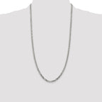 Sterling Silver 4mm Beveled Curb Chain