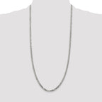Sterling Silver 4mm Beveled Curb Chain