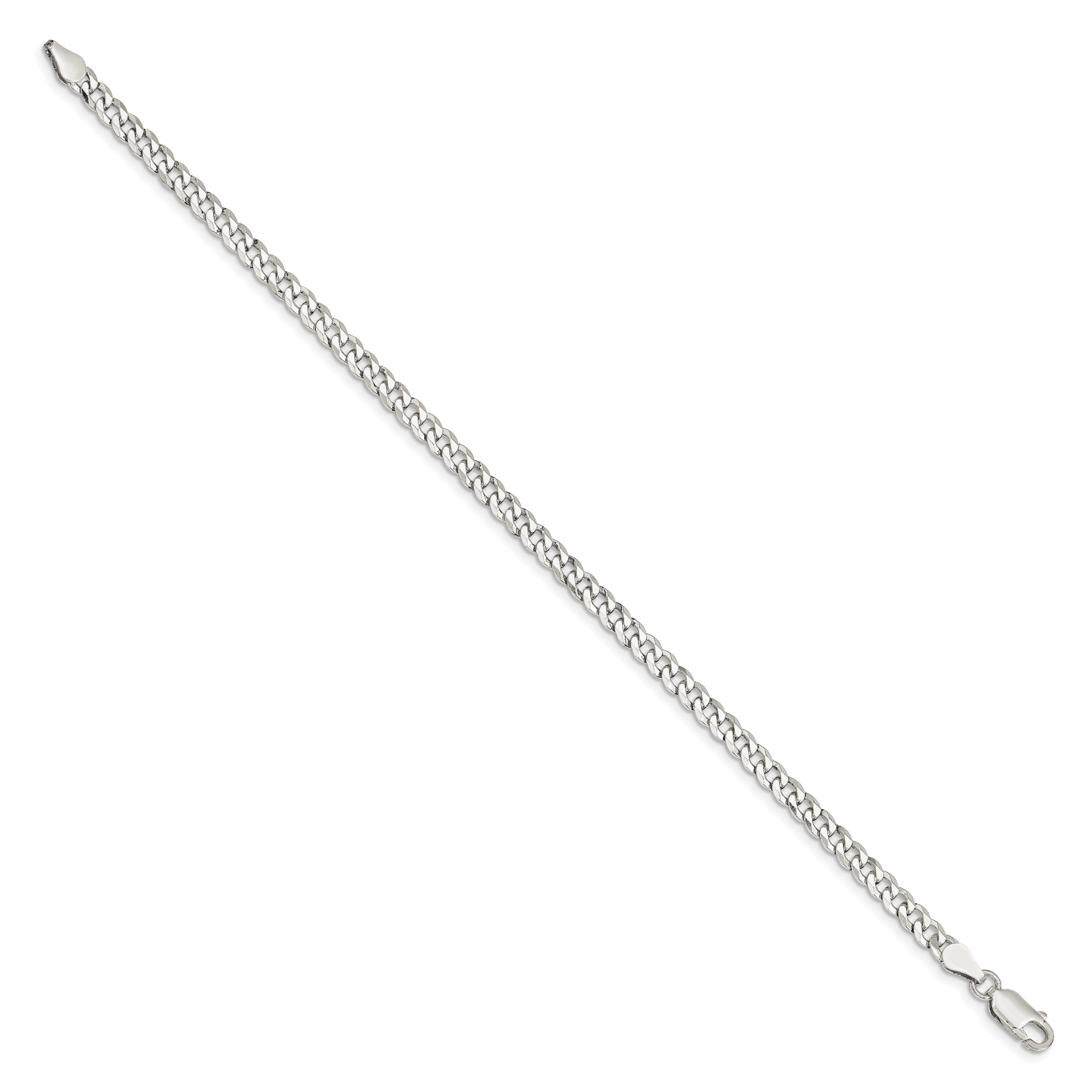Beveled Curb Chain Necklace in Sterling Silver, 4mm Secondary image