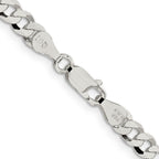 Sterling Silver 5mm Beveled Curb Chain