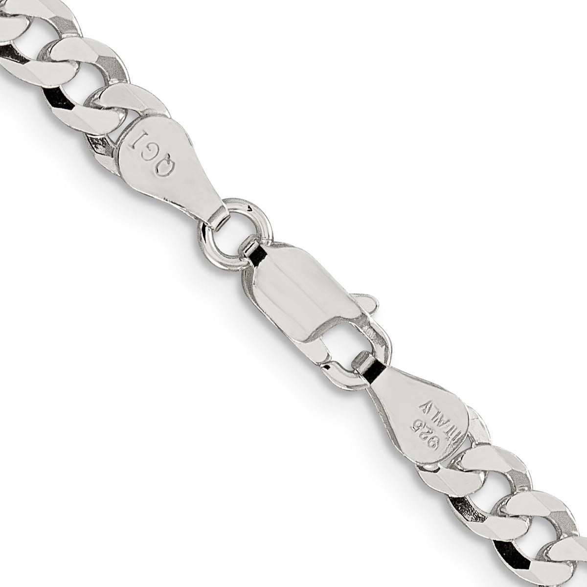 Sterling Silver 5mm Beveled Curb Chain