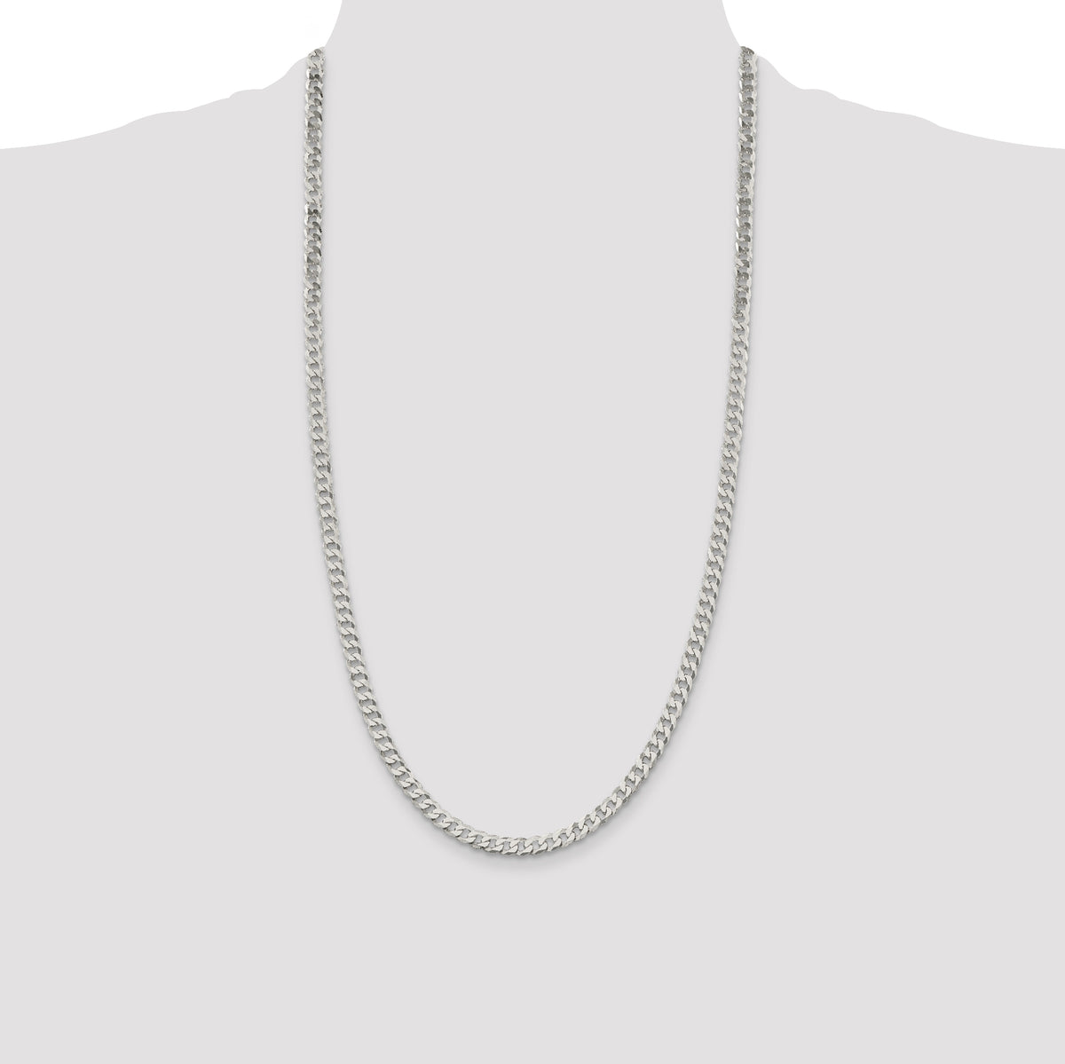 Sterling Silver 5mm Beveled Curb Chain