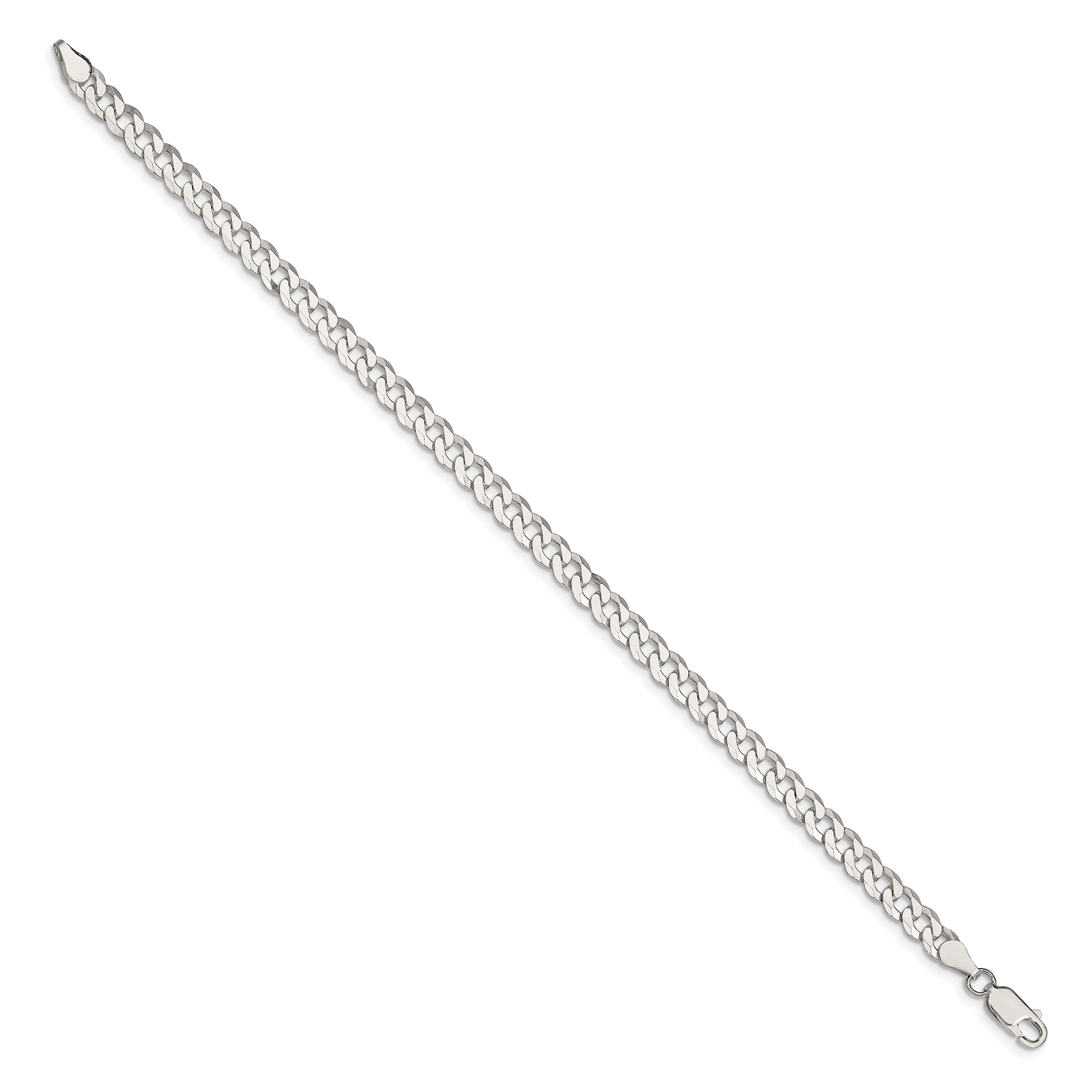 Beveled Curb Chain Necklace in Sterling Silver, 5mm Secondary image