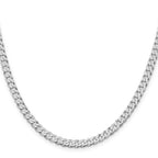 Sterling Silver Rhodium-Plated Curb Chain Necklace 5mm