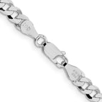 Sterling Silver Rhodium-Plated Curb Chain Necklace 5mm