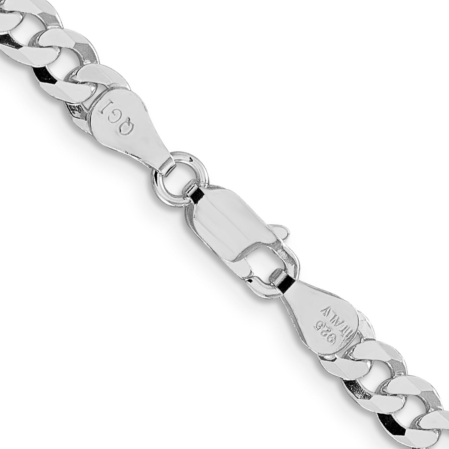 Sterling Silver Rhodium-Plated Curb Chain Necklace 5mm