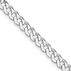 Sterling Silver Rhodium-Plated Curb Chain Necklace 5mm