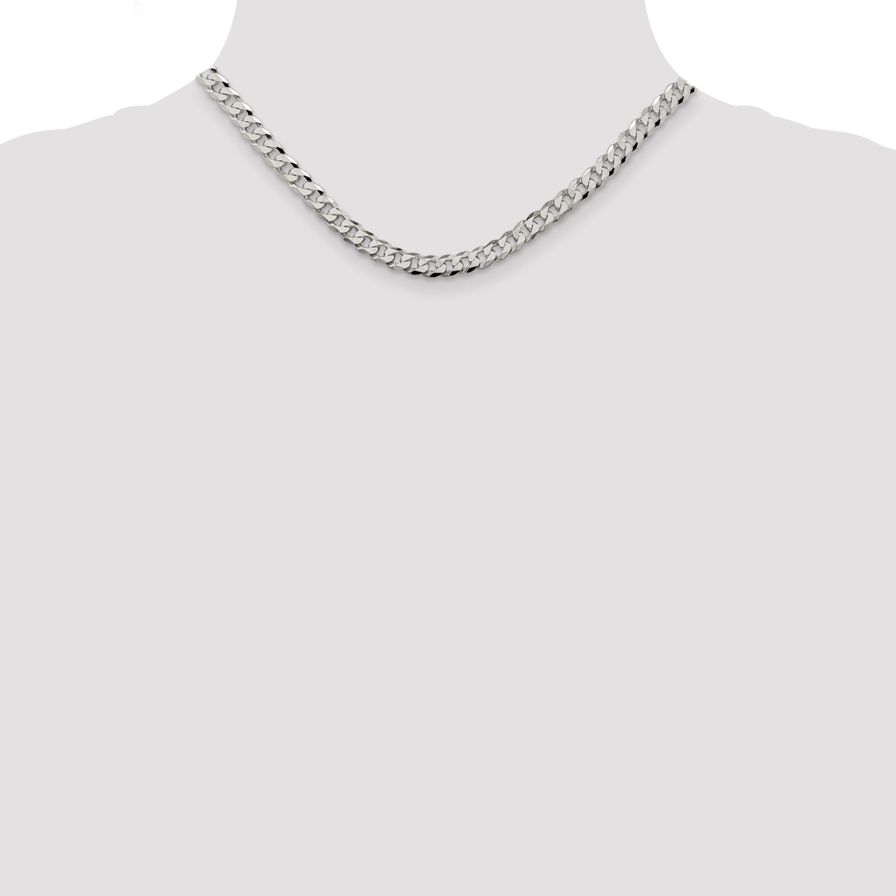 Sterling Silver Curb Chain Necklace 6mm