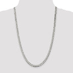 Sterling Silver 6mm Beveled Curb Chain