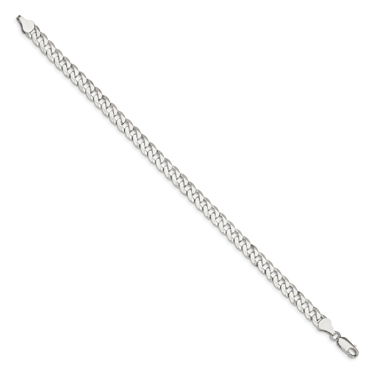 Sterling Silver 6mm Beveled Curb Chain