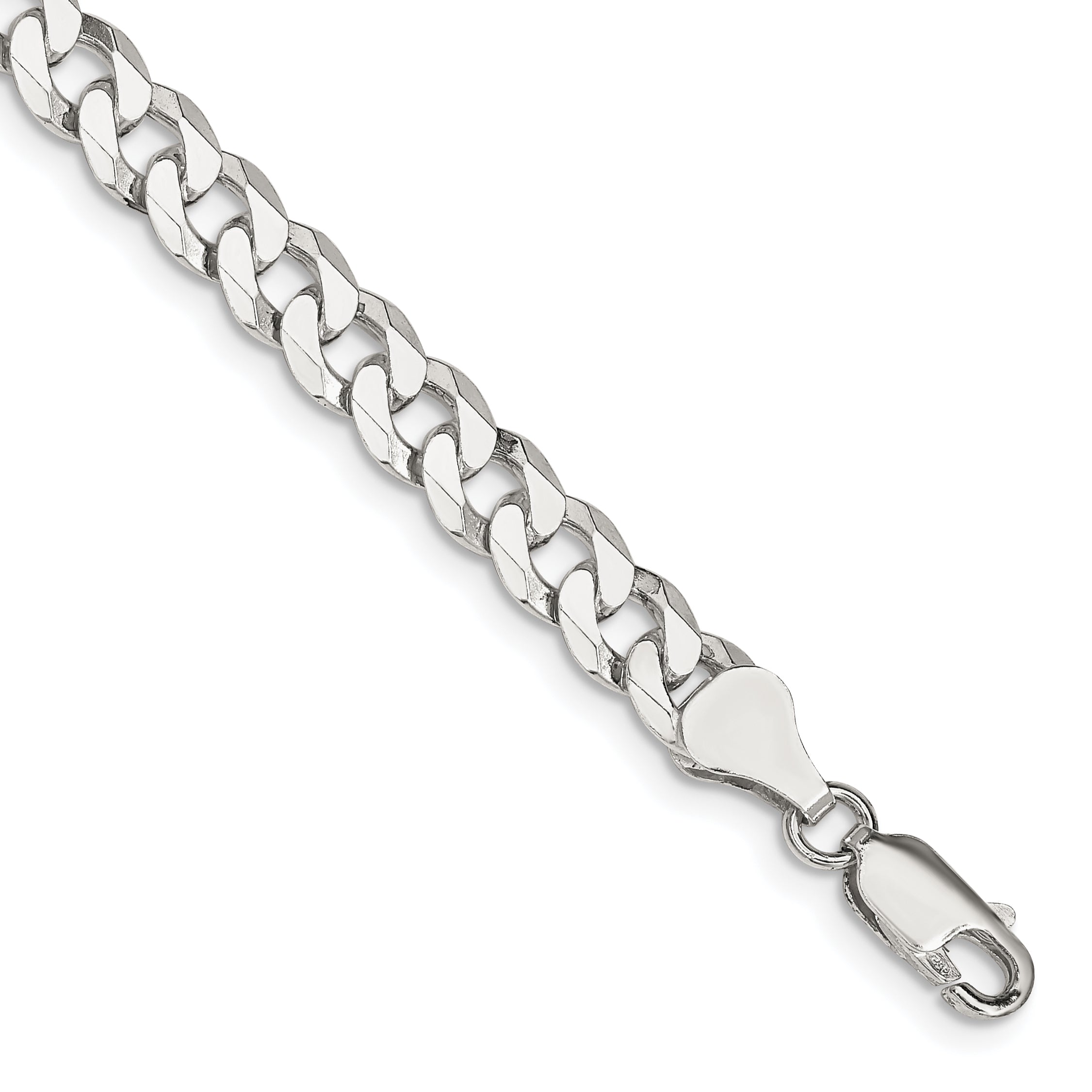 Beveled Curb Chain in Sterling Silver, 7 to 30 Inch, 6mm Secondary image