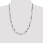 Sterling Silver 7mm Beveled Curb Chain