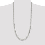 Sterling Silver 7mm Beveled Curb Chain