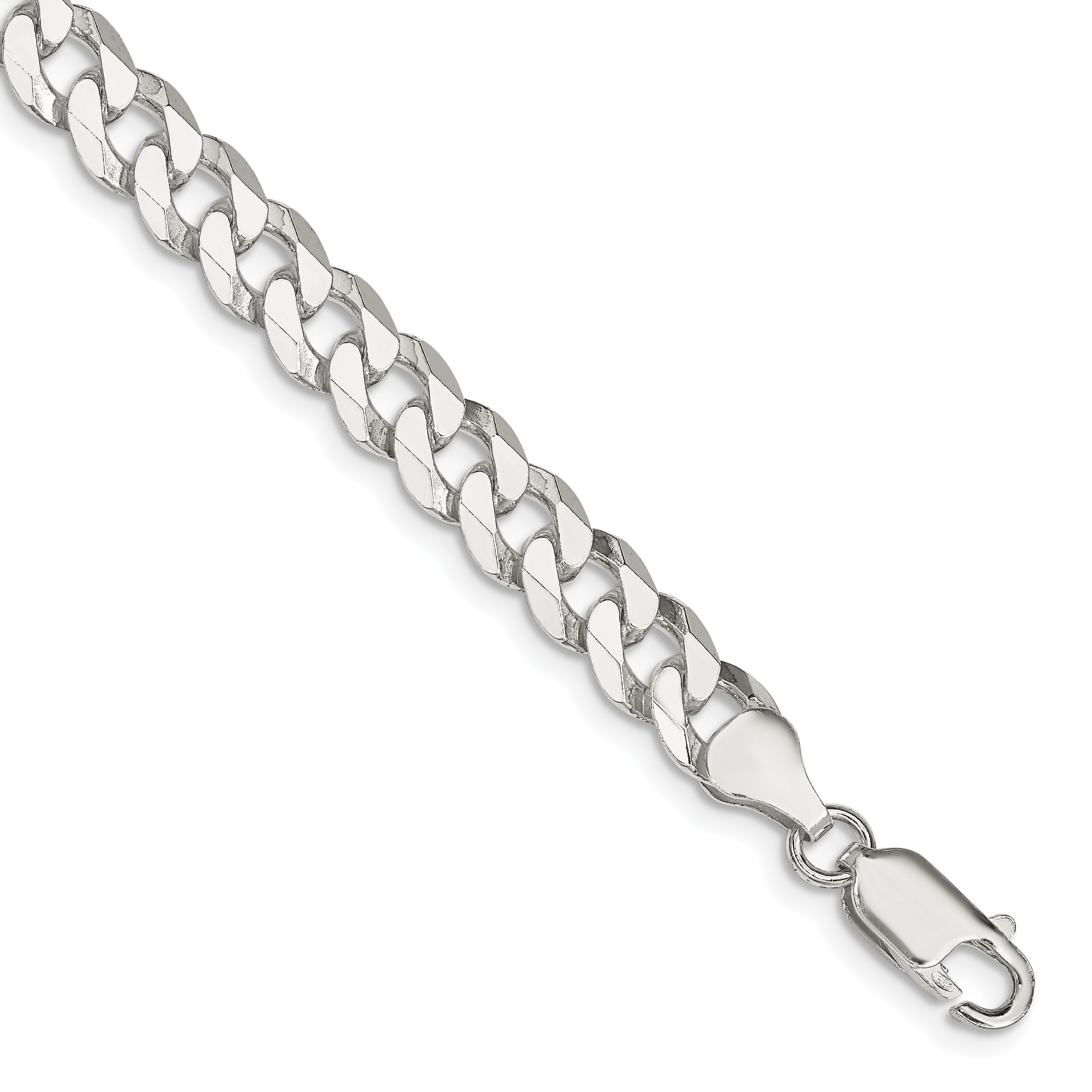 Sterling Silver 7mm Beveled Curb Chain Main image